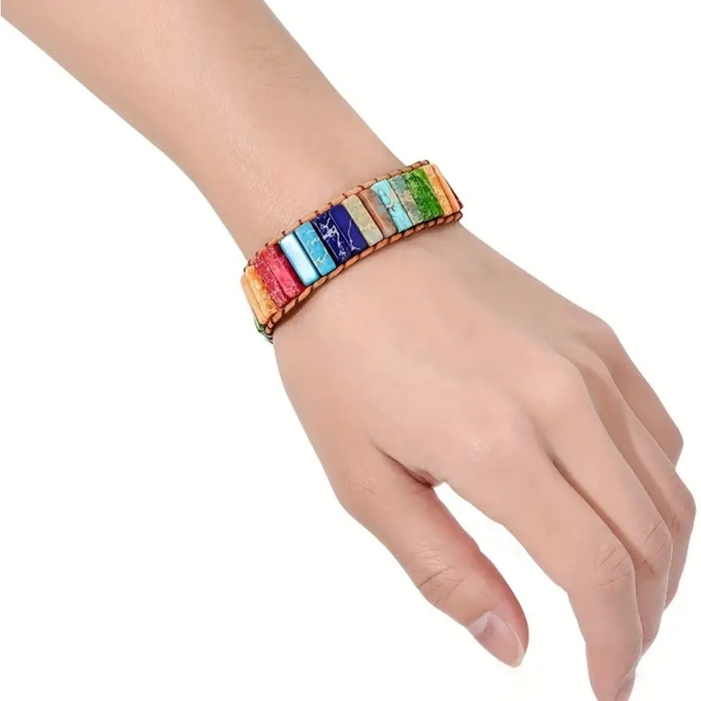 Multi Colored Stone Beaded Bracelet - Picture 2 of 5